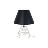 lampe de chevet tosel 62240 lampe de chevet conique métal blanc d'ivoire et noir l 18 p 18 h 39 cm ampoule e14