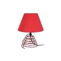lampe de chevet tosel 62243 lampe de chevet conique métal rouge l 18 p 18 h 39 cm ampoule e14