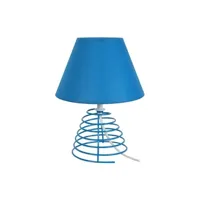 lampe de chevet tosel 62245 lampe de chevet conique métal bleu l 18 p 18 h 39 cm ampoule e14