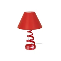 lampe de chevet tosel 63283 lampe de chevet spirale métal rouge l 25 p 25 h 39 cm ampoule e27