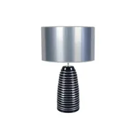 lampe de chevet tosel 63395 lampe de chevet conique verre noir et chrome l 30 p 30 h 52 cm ampoule e27
