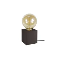lampe de chevet tosel 66164 lampe de chevet carré bois noir l 8 p 8 h 21 cm ampoule e27