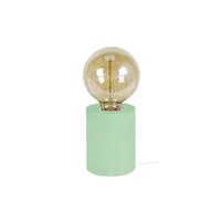 lampe de chevet tosel 66182 lampe de chevet cylindrique bois vert l 8 p 8 h 21 cm ampoule e27