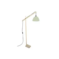 lampadaire tosel 95379 lampadaire liseuse articulé bois naturel et vert l 80 p 25 h 180 cm ampoule e27