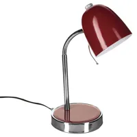 lampe de bureau en métal h36 cm rouge