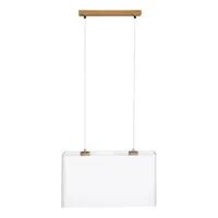 lampe pendante 2xe27 max.40w chêne huilé/pvc transparent/blanc cadre