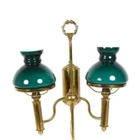 lampe ancienne lampe abat-jour vert de bureau salon d'étudiant d'appoint verte décoration dorée banquier table