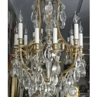 grand lustre en cristal éclairage suspension bronze lustre de paris romantique luminaire luminaire plafonnier salon