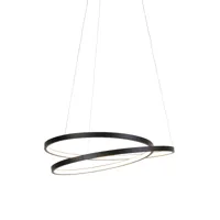 lampe suspendue design noire 55cm avec led dimmable - rowan