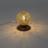 lampe de table rurale brun rouille 10 cm - crète