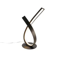 lampe de table design brun rouille avec led et gradateur - belinda