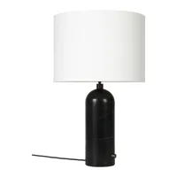 gravity lampe de table petite marbre noir/blanc - gubi