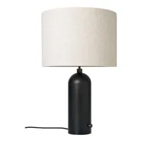 gravity lampe de table large acier noir/toile - gubi