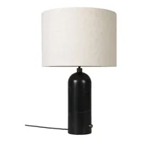 gravity lampe de table grande marbre noir/canvas - gubi