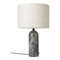 gravity lampe de table small marbre gris/toile - gubi