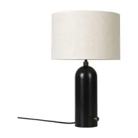 gravity lampe de table petite acier noir/canvas - gubi