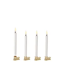 bougies classiques mini led nordic white 4 pcs w/clips 1,3 x 13 cm - uyuni
