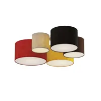 laurenz 5 plafonnier red/yellow - lindby