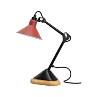 lampe gras n°207-lampe de bureau bois/noir cône h30cm