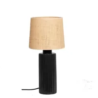 portofino-lampe à poser rabane/céramique naturel h54cm