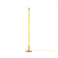 linea-lampadaire néon led avec base bois h140cm