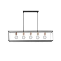 arthur-suspension 5 lumières en métal carré l100cm