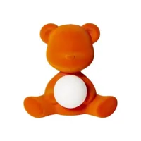 teddy girl-lampe led rechargeable ourson velours h32cm