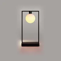 curiosity-lampe à poser led sans fil métal/verre h36cm
