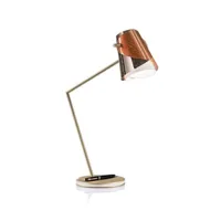 overlay-lampe de bureau led métal/cuir avec stylo à bille montblanc® h52cm