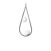 pearls-suspension métal/verre 2 lumières ø29cm