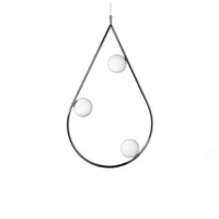 pearls-suspension métal/verre 3 lumières ø46cm