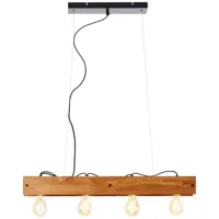 calandra-suspension 4 lumières bois l75cm