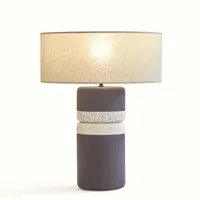 totem-lampe de sol céramique/lin h63cm