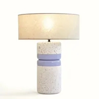 totem-lampe de sol céramique/lin h63cm