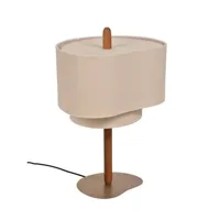 pebble-lampe à poser bois/tissu h60cm