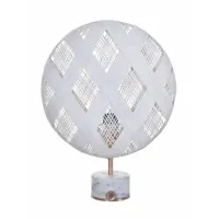 chanpen diamant-lampe marbre/métal cuivre/abaca h46cm