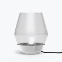 bowl-lampe à poser inox/verre h30cm