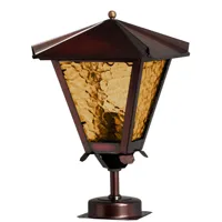 gustav foot lamp copper/yellow cathedral glass (cuivre oxydé)