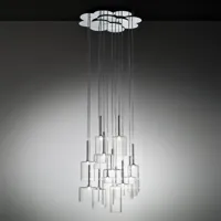 axo light belle suspension en verre spillray à 12 lampes