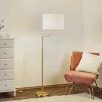 knapstein lampadaire lilian avec variateur led, laiton mat