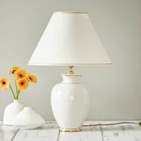 austrolux lampe à poser blanche giardino craclee 40 cm