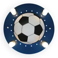 elobra plafonnier football, 4 lampes bleu foncé-blanc