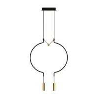 axo light axolight liaison p2 suspension noir/doré 56 cm