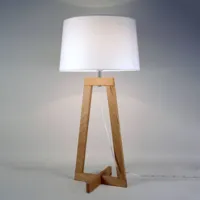 aluminor lampe à poser sacha lt en tissu et bois