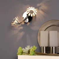 eco-light applique led bloom à 2 lampes argentée