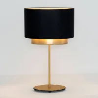 holländer lampe à poser mattia, ovale, double, noire/dorée