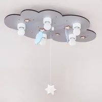 waldi-leuchten gmbh plafonnier nuage, à 5 lampes, décor suspendu, gris