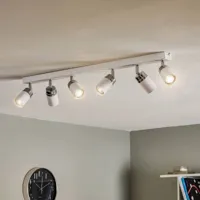 luminex spot pour plafond reno, à 6 lampes, blanc/chromé