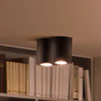 philips hue white ambiance pillar 2 lampes noir