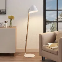 lindby tetja lampadaire avec barre en bois, blanc